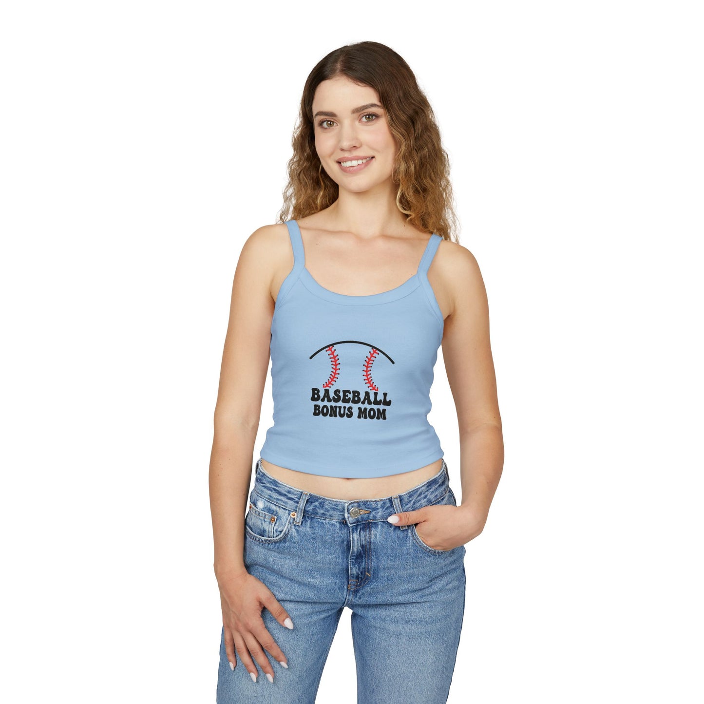 Baseball Bonus Mom Spaghetti Strap Tank Top - The Sideline Tribe