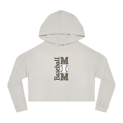 Leopard Print Baseball Mom Cropped Hoodie – Trendy Cropped Game Day Sweatshirt | Cozy Cotton-Poly Blend | Fierce Sports Mom Style
