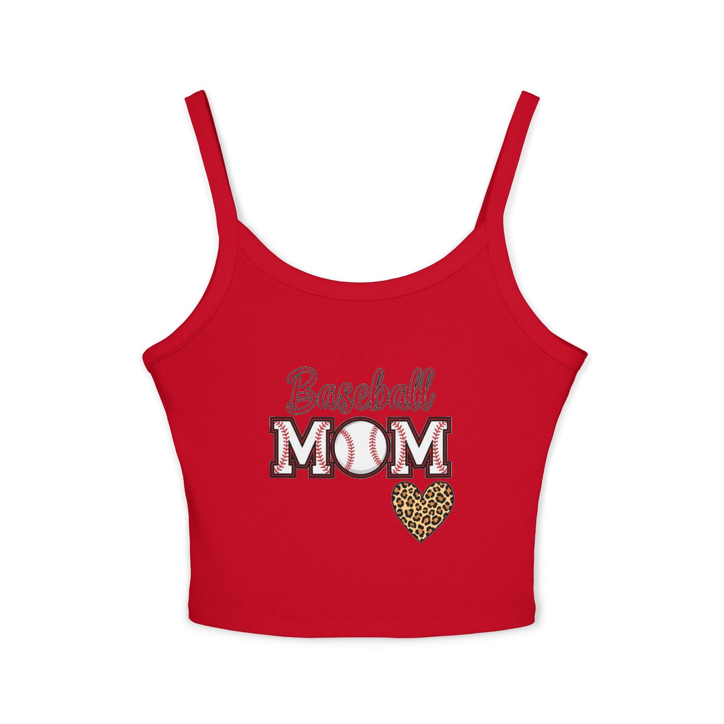 Baseball Mom Spaghetti Strap Tank Top – Soft Cotton-Poly Blend | Supportive Fit | Trendy Game Day Style