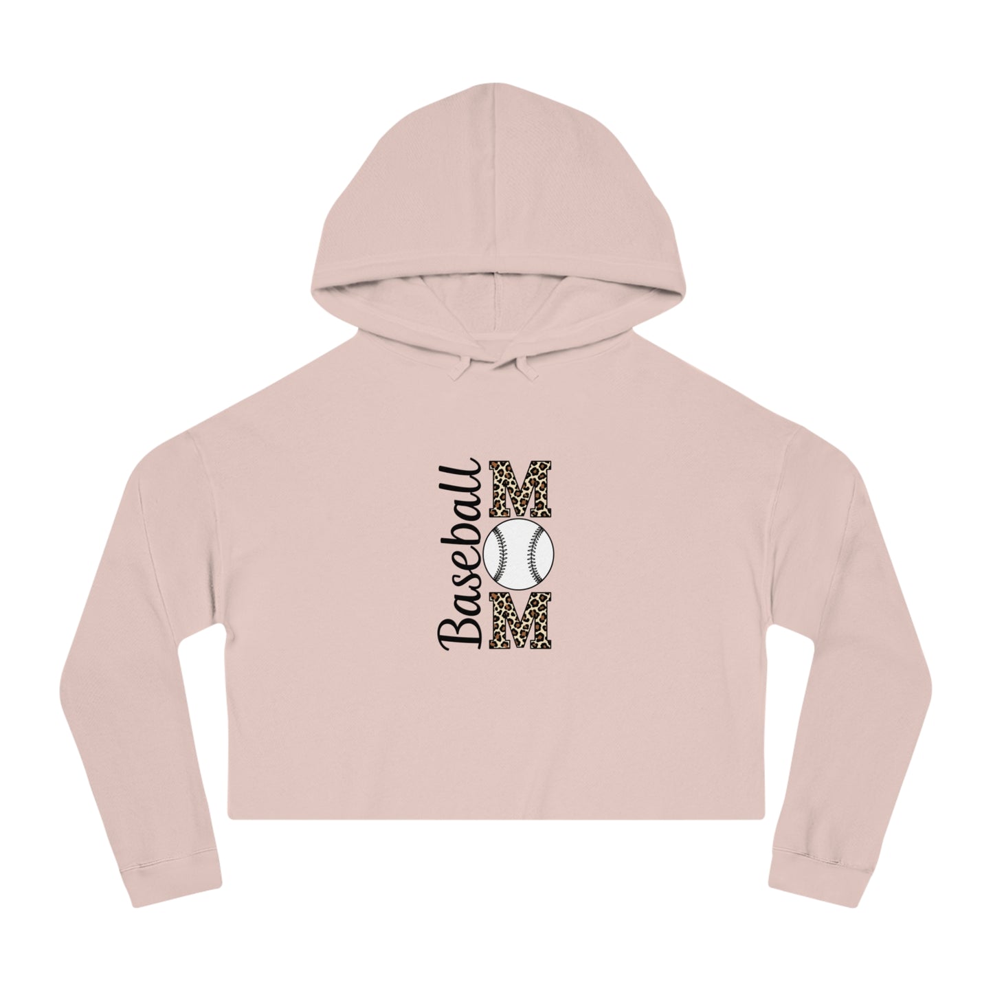 Leopard Print Baseball Mom Cropped Hoodie – Trendy Cropped Game Day Sweatshirt | Cozy Cotton-Poly Blend | Fierce Sports Mom Style