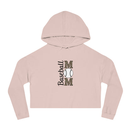 Leopard Print Baseball Mom Cropped Hoodie – Trendy Cropped Game Day Sweatshirt | Cozy Cotton-Poly Blend | Fierce Sports Mom Style