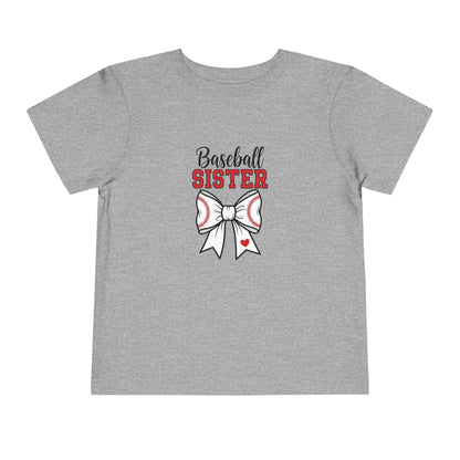 Baseball Sister Toddler Tee – Cute Kids' Short Sleeve Shirt | Soft & Comfy Game Day Wear for Little Fans