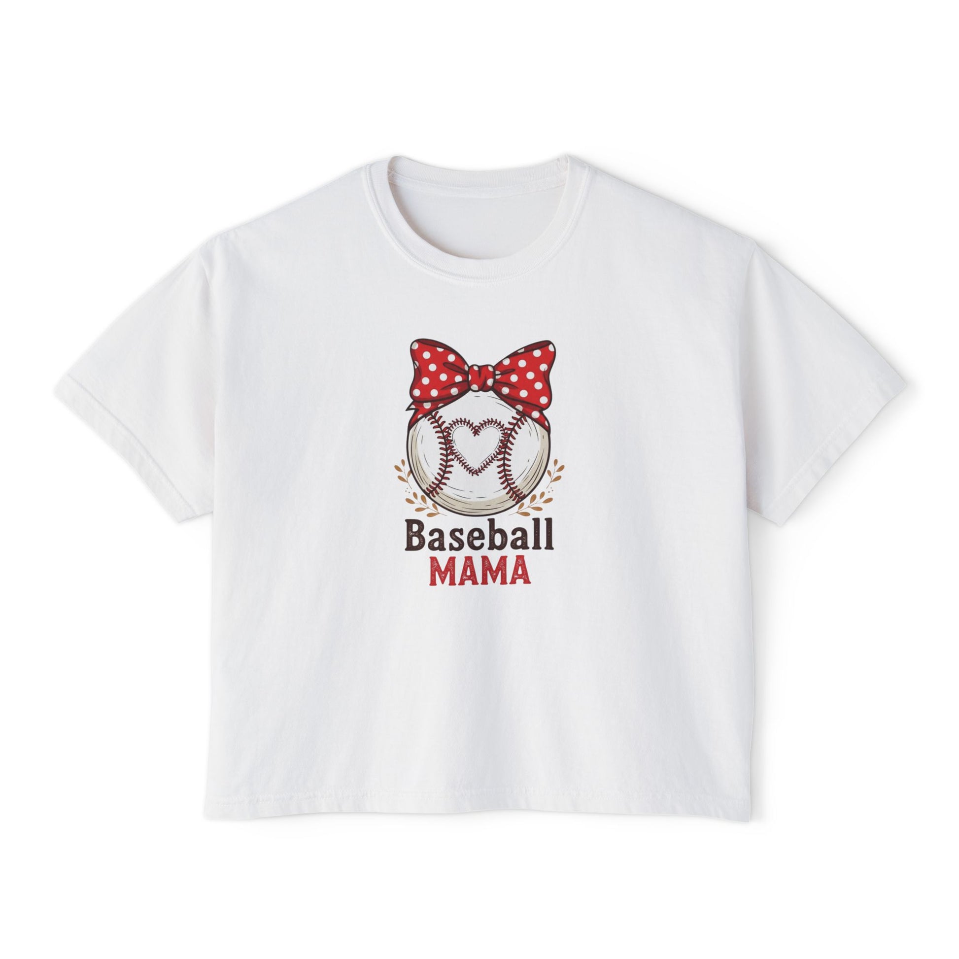 Baseball Mom Boxy Crop Tee – Vintage Pigment-Dyed Heavy Cotton Shirt - The Sideline Tribe