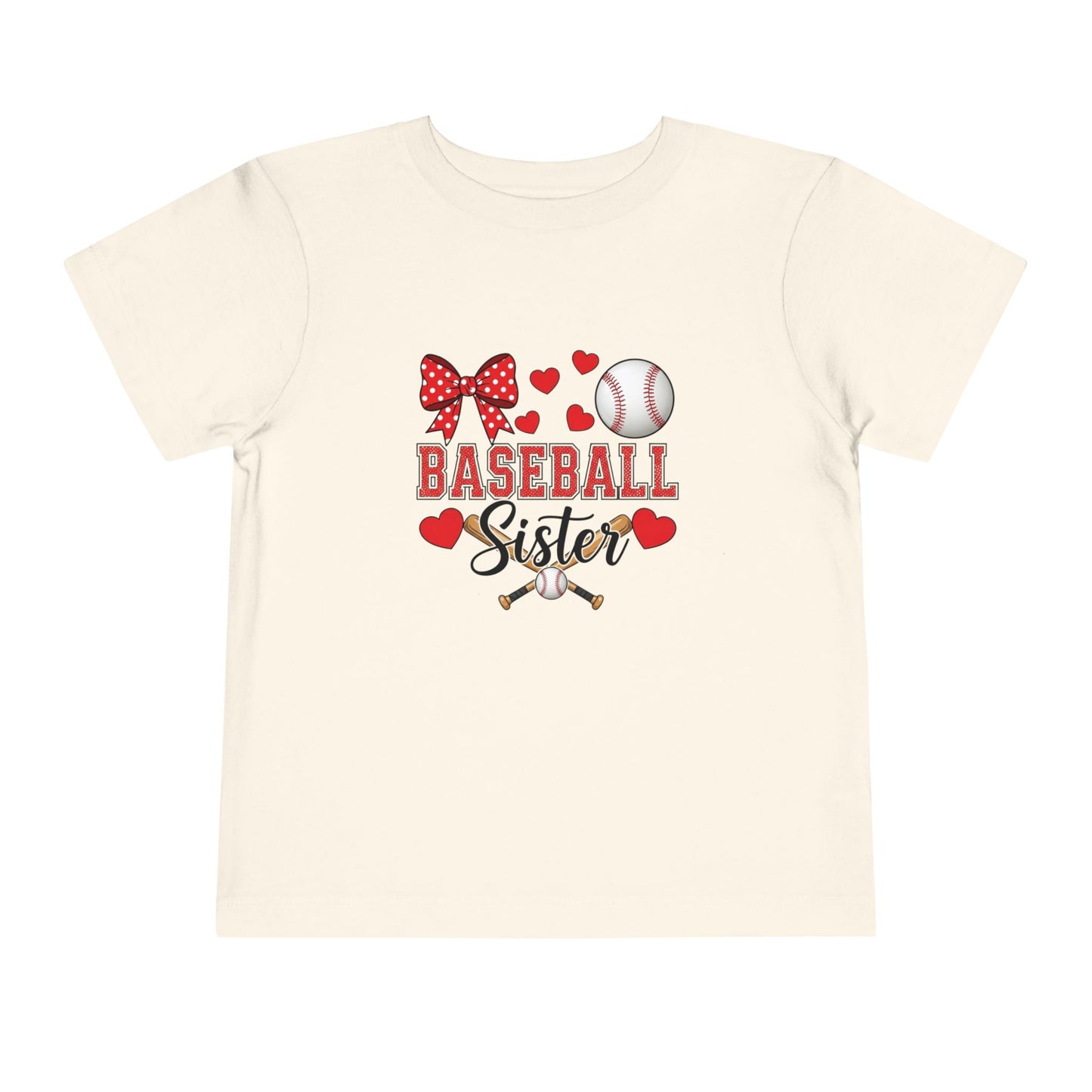 Baseball Sister Toddler Short Sleeve Tee – Soft Cotton Game Day Shirt for Little Fans | Airlume Combed Comfort