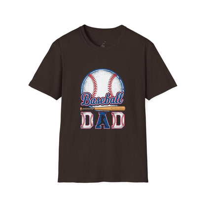 Baseball Dad Unisex Softstyle T-Shirt | Classic Game Day Tee | Premium Ring-Spun Cotton