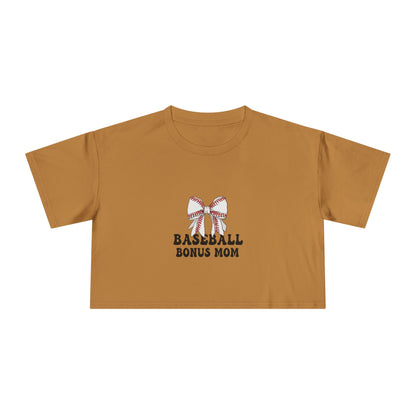 Baseball Bonus Mom Women's Crop Tee - The Sideline Tribe