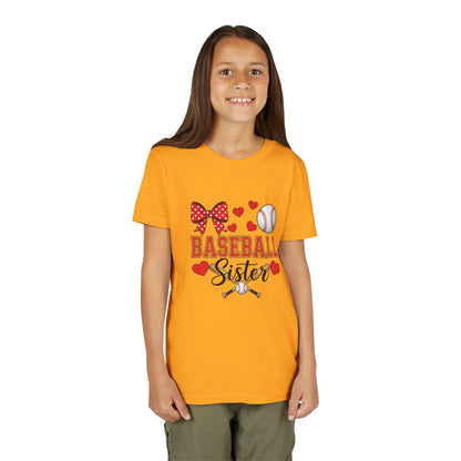 Baseball Sister Youth Tee – Cute Sports Fan Shirt for Girls | Soft Airlume Cotton Kids T-Shirt | Game Day Outfit