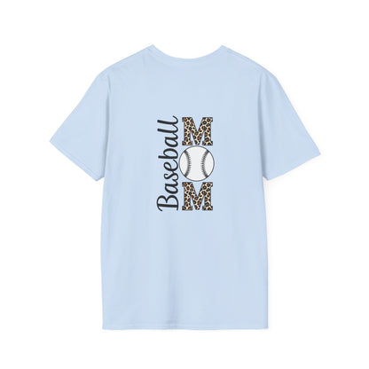 Leopard Print Baseball Mom T-Shirt – Personalized Game Day Style | Fierce & Fun Spirit Wear