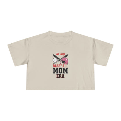 Baseball Mom Crop Tee – Trendy Women's Shirt for Game Day Style - The Sideline Tribe