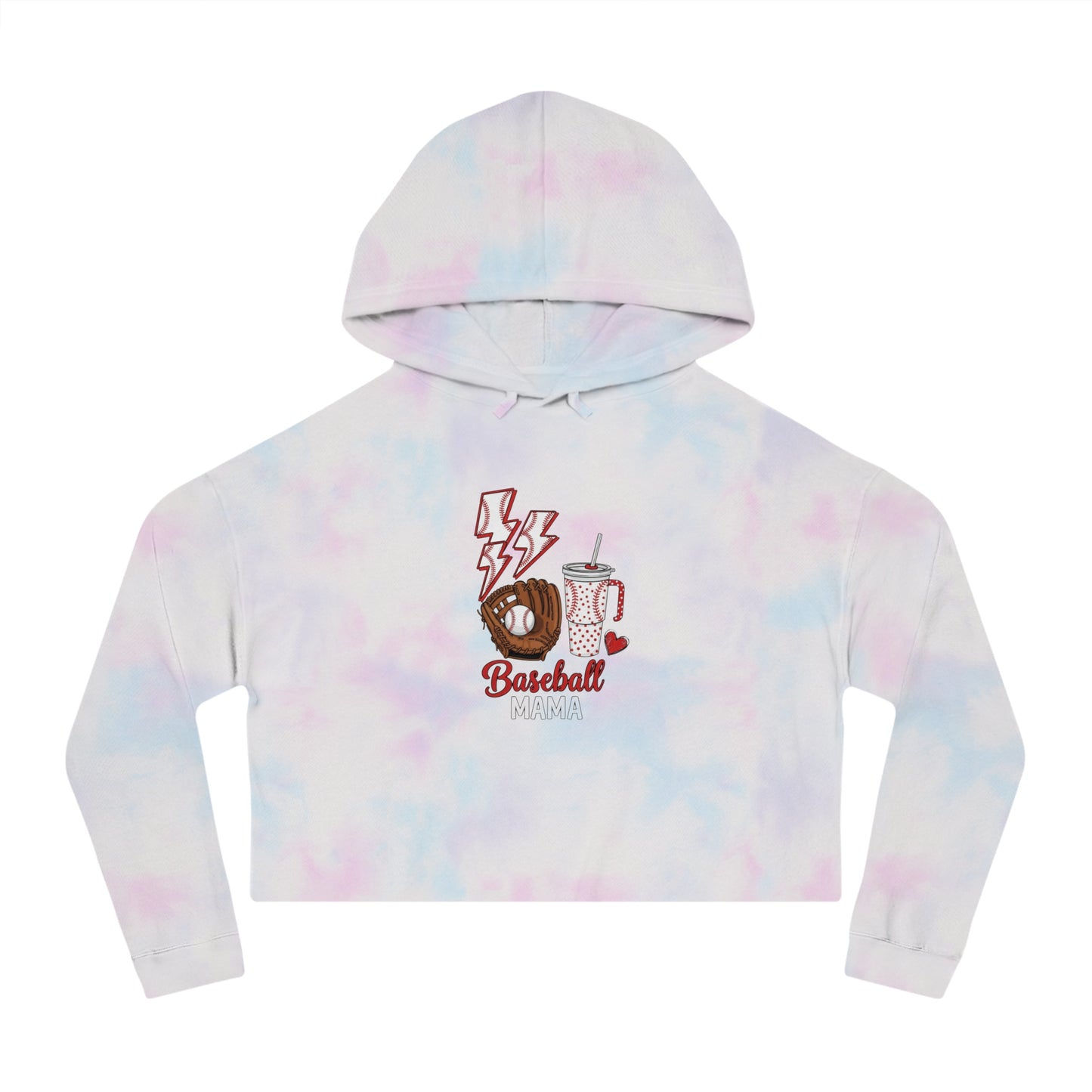 Baseball Vibes Cropped Hoodie for Women – Trendy Game Day Sweatshirt | Cozy Cotton-Poly Blend | Stylish Baseball Mom Hoodie