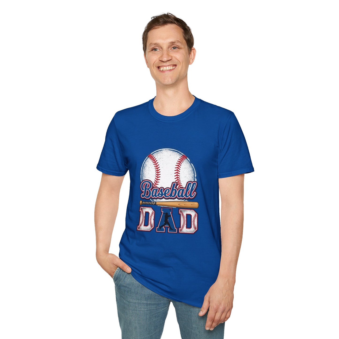 Baseball Dad Unisex Softstyle T-Shirt | Classic Game Day Tee | Premium Ring-Spun Cotton