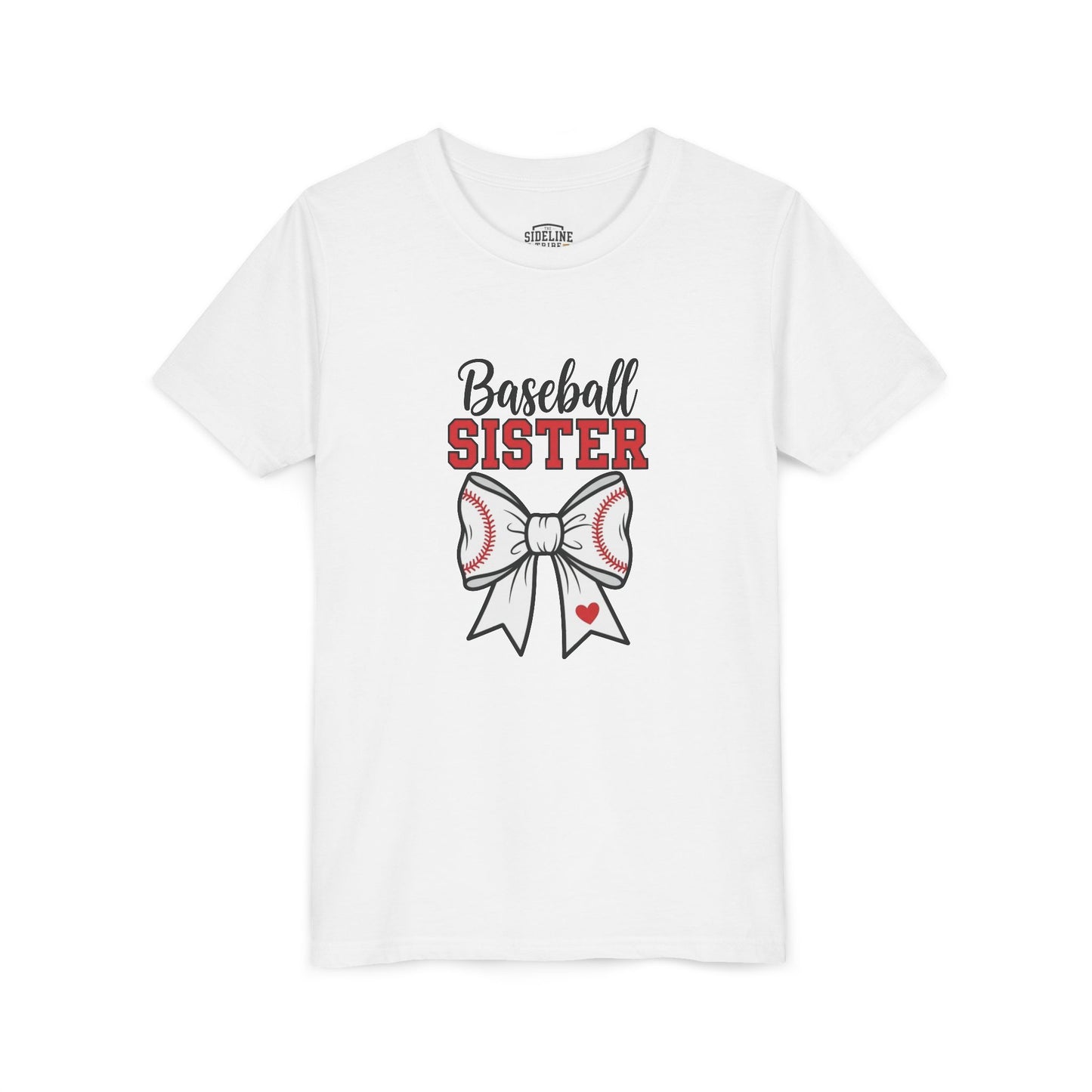 Baseball Sister Youth Short Sleeve Tee – Cute Kids Sports Shirt | Soft & Comfy Game Day Top for Young Fans