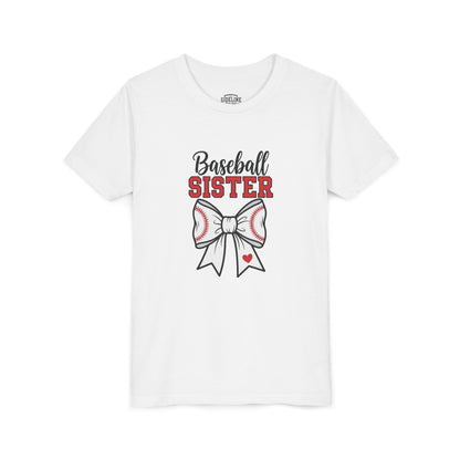 Baseball Sister Youth Short Sleeve Tee – Cute Kids Sports Shirt | Soft & Comfy Game Day Top for Young Fans