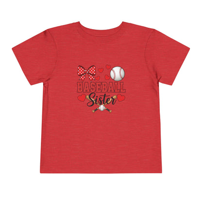 Baseball Sister Toddler Short Sleeve Tee – Soft Cotton Game Day Shirt for Little Fans | Airlume Combed Comfort