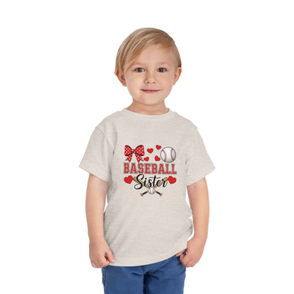 Baseball Sister Toddler Short Sleeve Tee – Soft Cotton Game Day Shirt for Little Fans | Airlume Combed Comfort