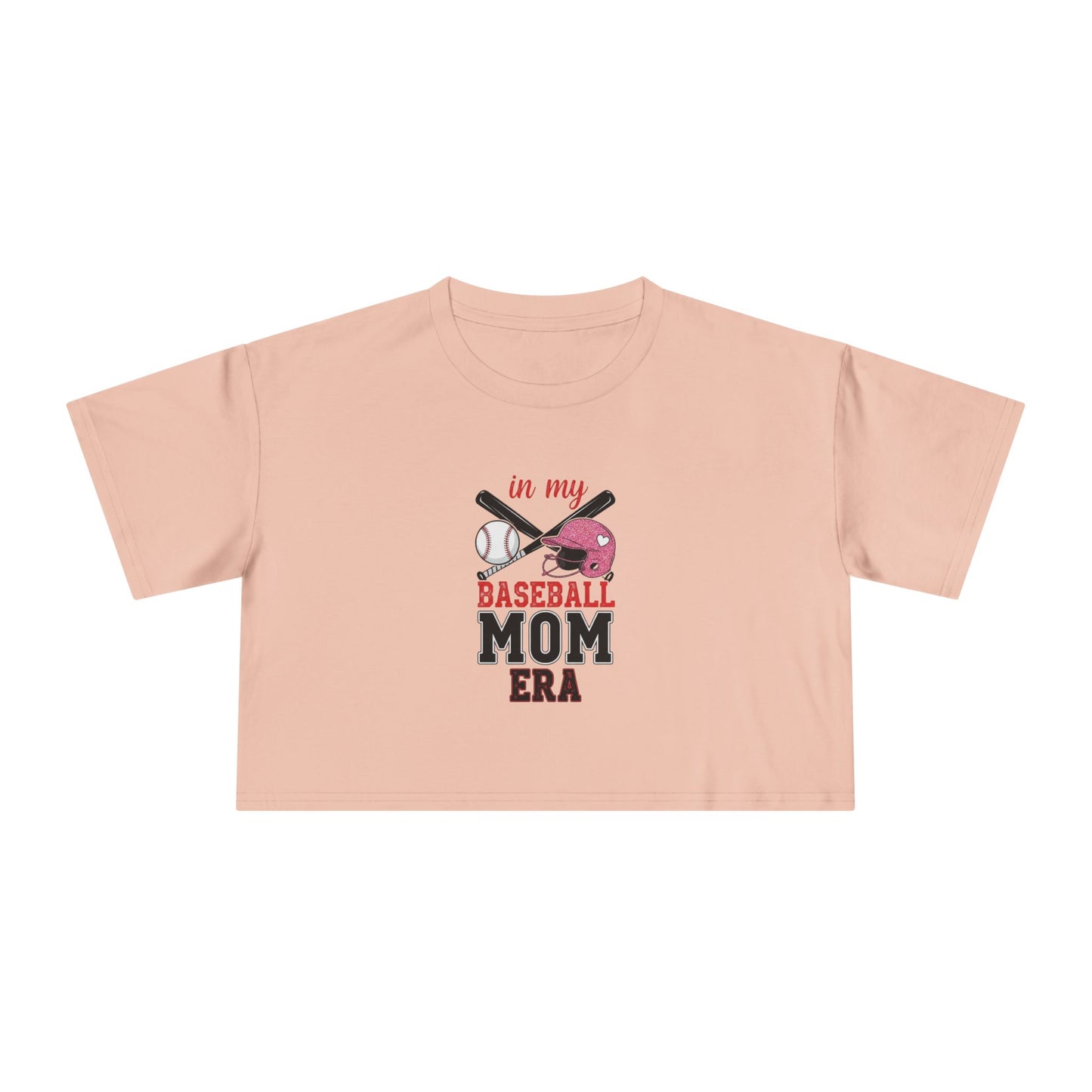 Baseball Mom Crop Tee – Trendy Women's Shirt for Game Day Style - The Sideline Tribe
