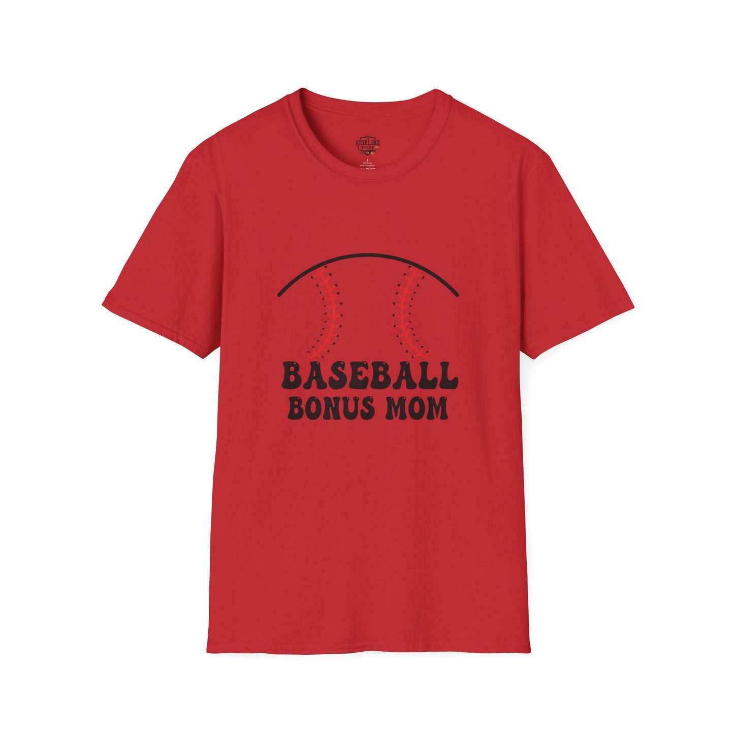 Baseball Bonus Mom Softstyle T-Shirt - The Sideline Tribe