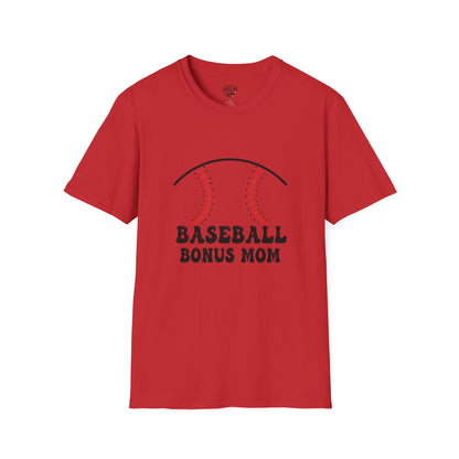 Baseball Bonus Mom Softstyle T-Shirt - The Sideline Tribe