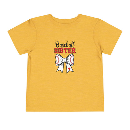Baseball Sister Toddler Tee – Cute Kids' Short Sleeve Shirt | Soft & Comfy Game Day Wear for Little Fans