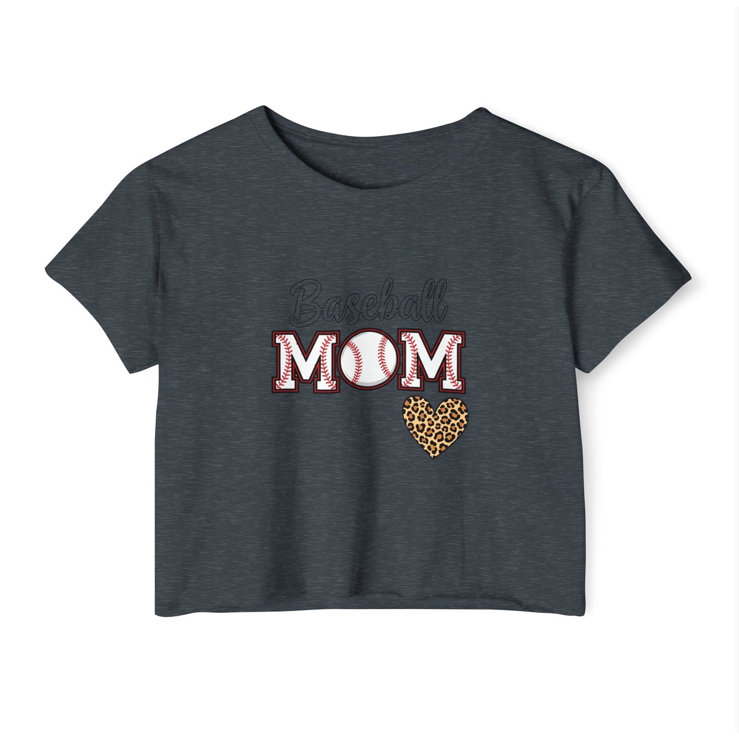 Baseball Mom Festival Crop Top – In My Baseball Mom Era Scoop Neck Tee | Lightweight Raw Hem Crop Shirt | Trendy Game Day Apparel