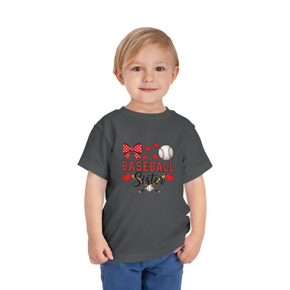 Baseball Sister Toddler Short Sleeve Tee – Soft Cotton Game Day Shirt for Little Fans | Airlume Combed Comfort