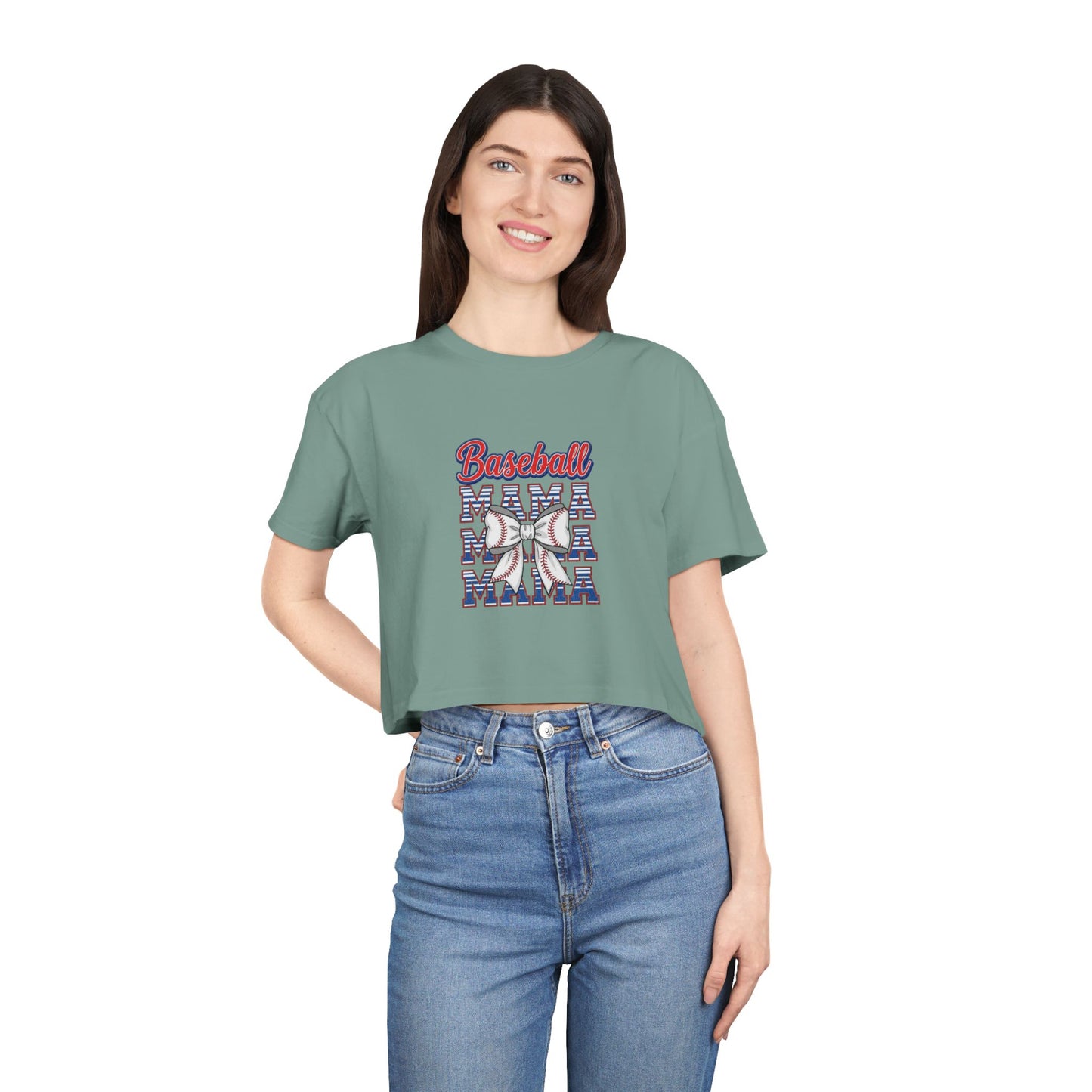 Baseball Graphic Women's Crop Tee - Perfect for Game Day Enthusiasts!