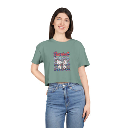 Baseball Graphic Women's Crop Tee - Perfect for Game Day Enthusiasts!