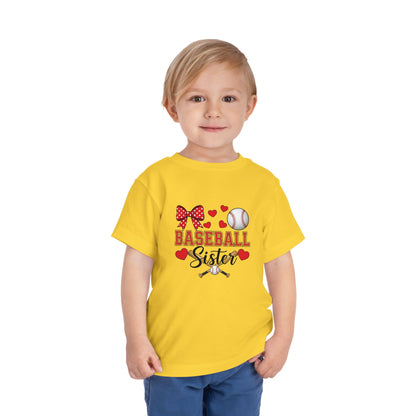 Baseball Sister Toddler Short Sleeve Tee – Soft Cotton Game Day Shirt for Little Fans | Airlume Combed Comfort