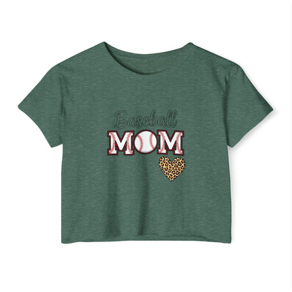 Baseball Mom Festival Crop Top – In My Baseball Mom Era Scoop Neck Tee | Lightweight Raw Hem Crop Shirt | Trendy Game Day Apparel