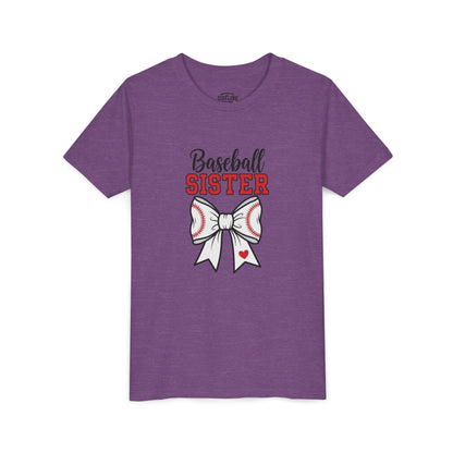 Baseball Sister Youth Short Sleeve Tee – Cute Kids Sports Shirt | Soft & Comfy Game Day Top for Young Fans