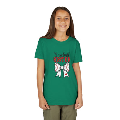 Baseball Sister Youth Short Sleeve Tee – Cute Kids Sports Shirt | Soft & Comfy Game Day Top for Young Fans