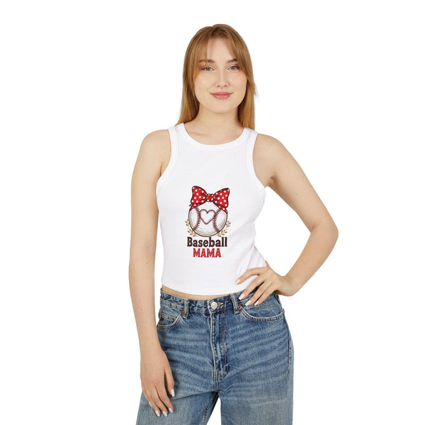 Baseball Mom Micro Rib Racer Tank Top – Fitted Game Day Apparel
