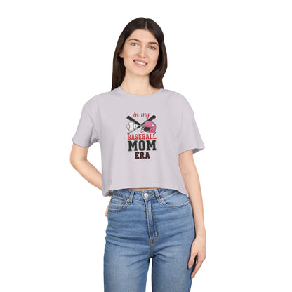 Baseball Mom Crop Tee – Trendy Women's Shirt for Game Day Style - The Sideline Tribe