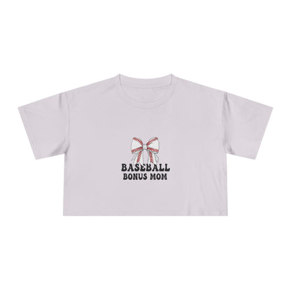 Baseball Bonus Mom Women's Crop Tee - The Sideline Tribe