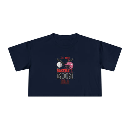 Baseball Mom Crop Tee – Trendy Women's Shirt for Game Day Style - The Sideline Tribe