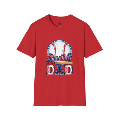 Baseball Dad Unisex Softstyle T-Shirt | Classic Game Day Tee | Premium Ring-Spun Cotton