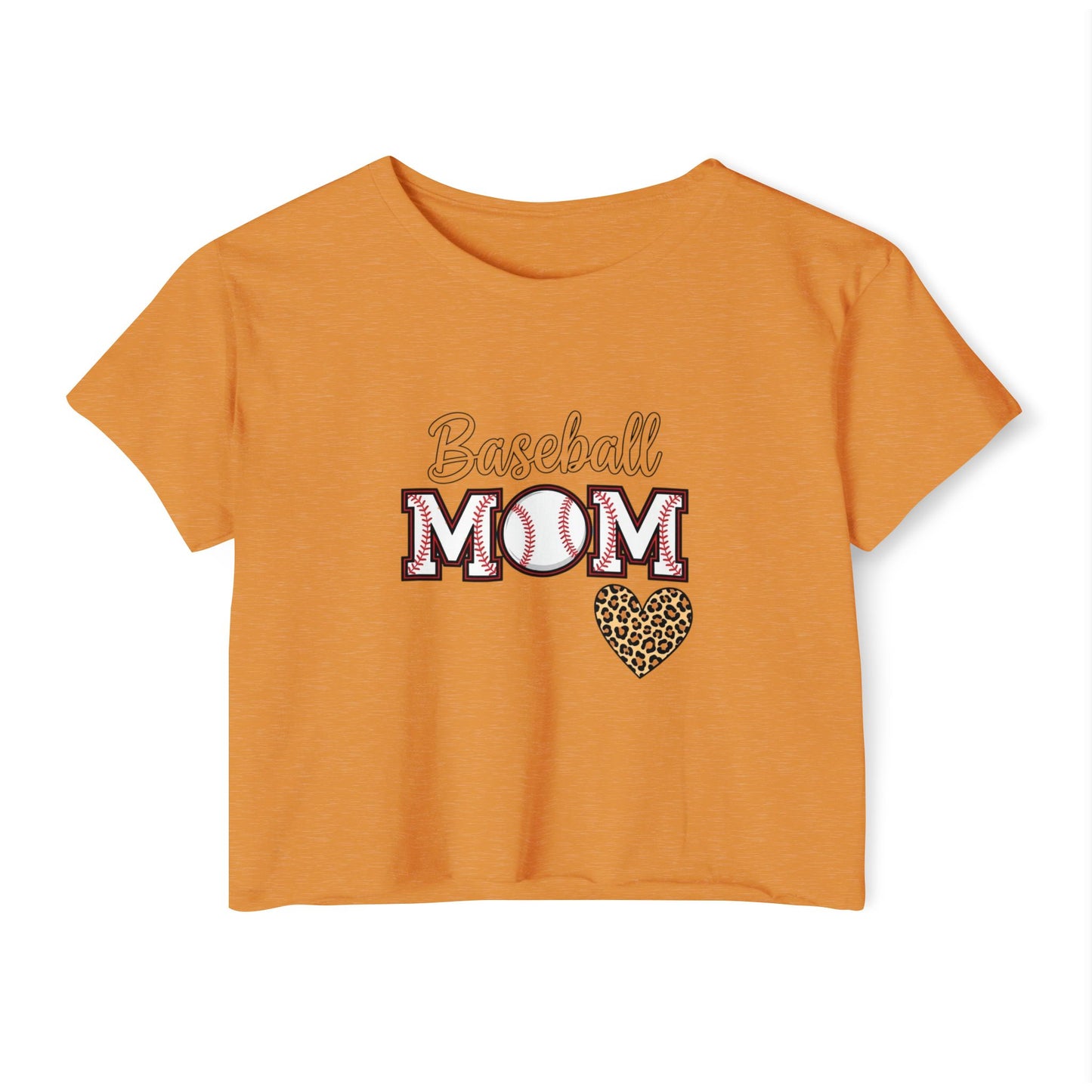 Baseball Mom Festival Crop Top – In My Baseball Mom Era Scoop Neck Tee | Lightweight Raw Hem Crop Shirt | Trendy Game Day Apparel