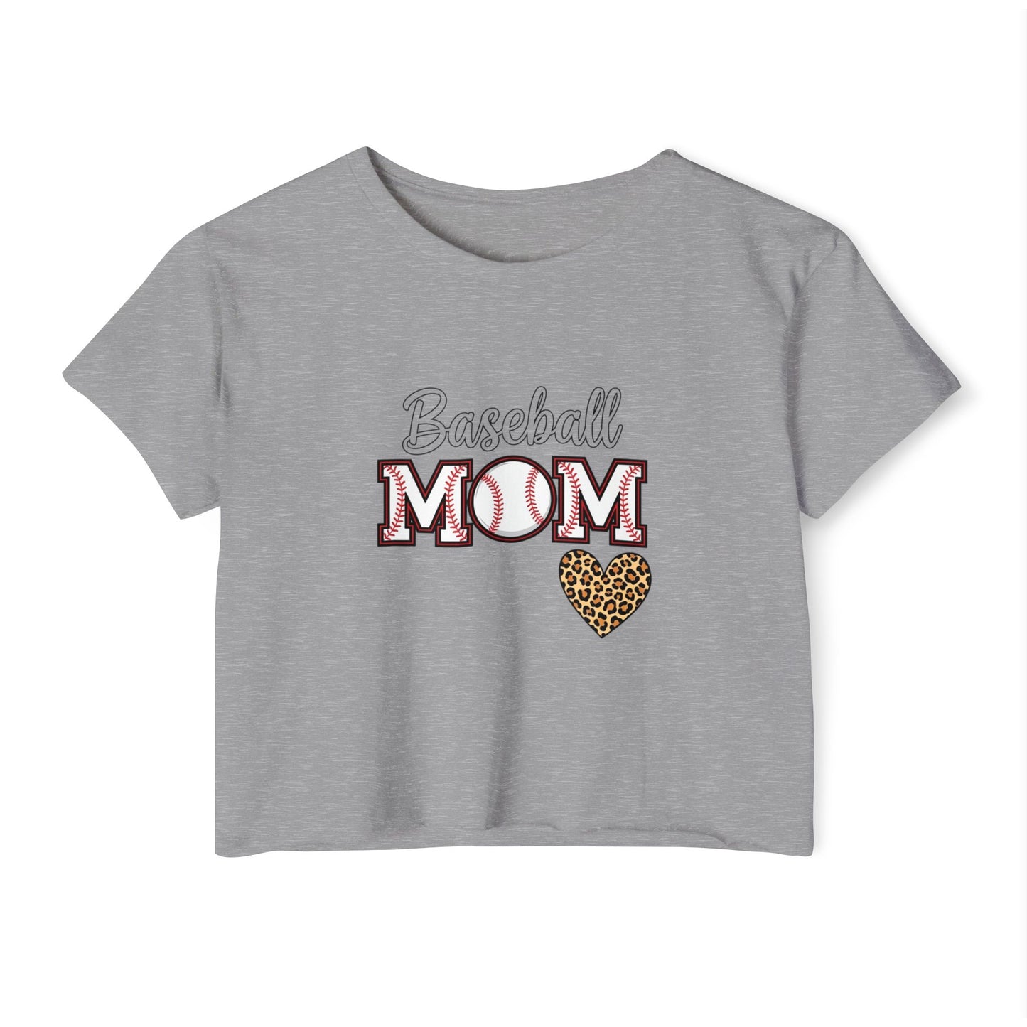 Baseball Mom Festival Crop Top – In My Baseball Mom Era Scoop Neck Tee | Lightweight Raw Hem Crop Shirt | Trendy Game Day Apparel