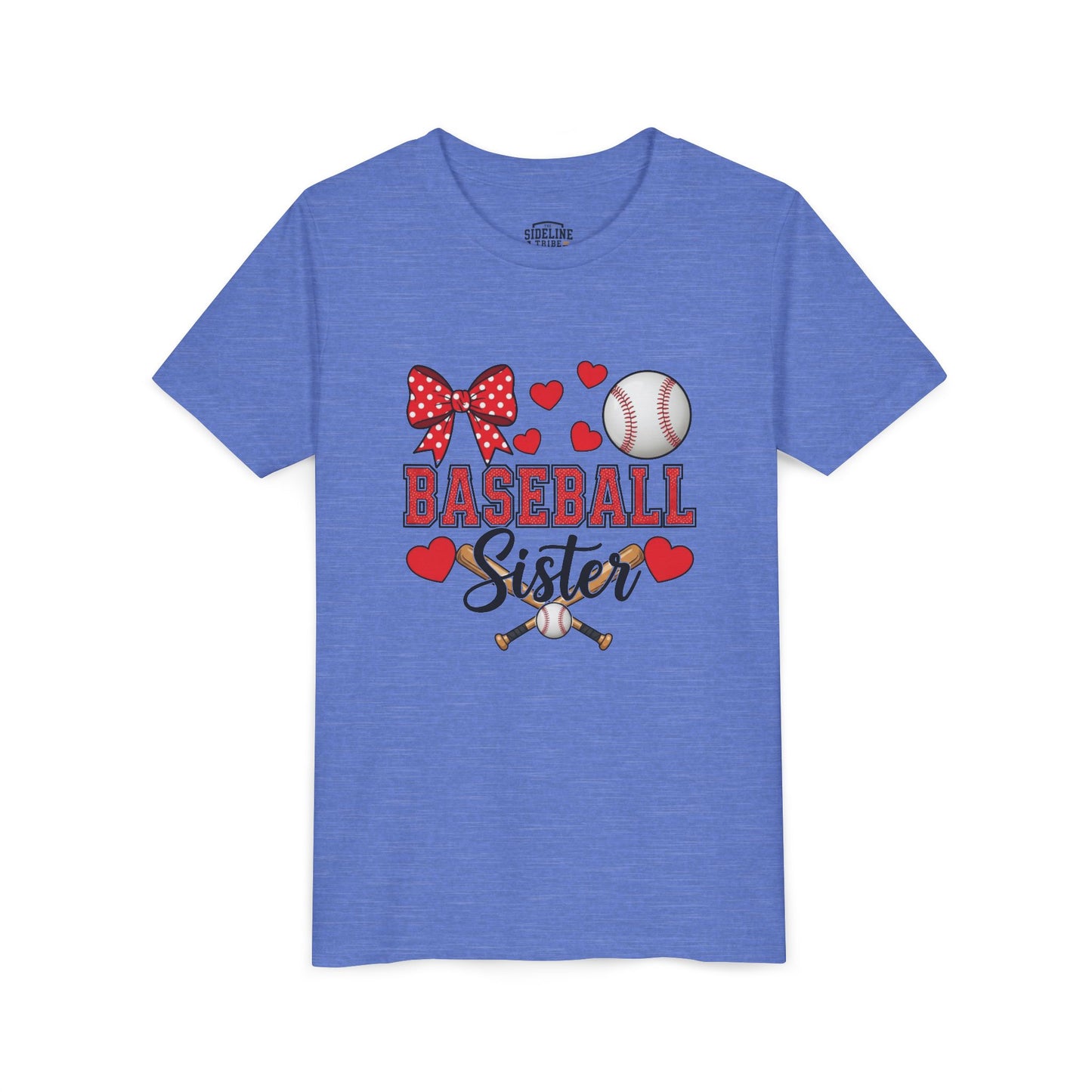 Baseball Sister Youth Tee – Cute Sports Fan Shirt for Girls | Soft Airlume Cotton Kids T-Shirt | Game Day Outfit