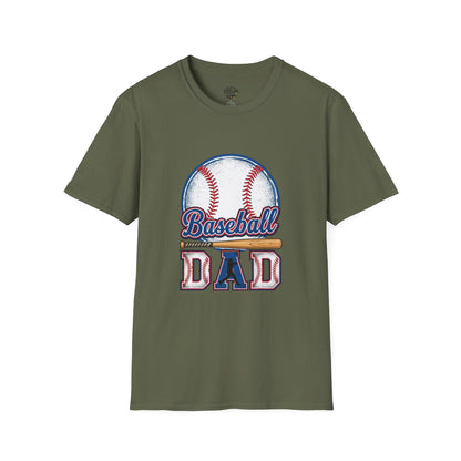Baseball Dad Unisex Softstyle T-Shirt | Classic Game Day Tee | Premium Ring-Spun Cotton