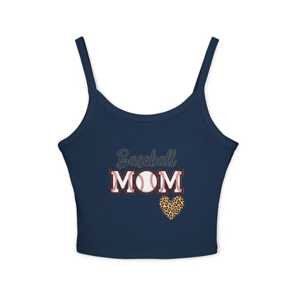 Baseball Mom Spaghetti Strap Tank Top – Soft Cotton-Poly Blend | Supportive Fit | Trendy Game Day Style