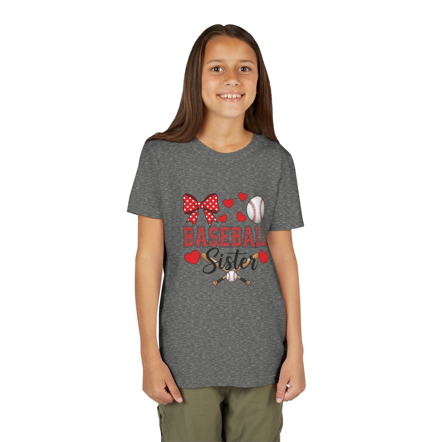 Baseball Sister Youth Tee – Cute Sports Fan Shirt for Girls | Soft Airlume Cotton Kids T-Shirt | Game Day Outfit