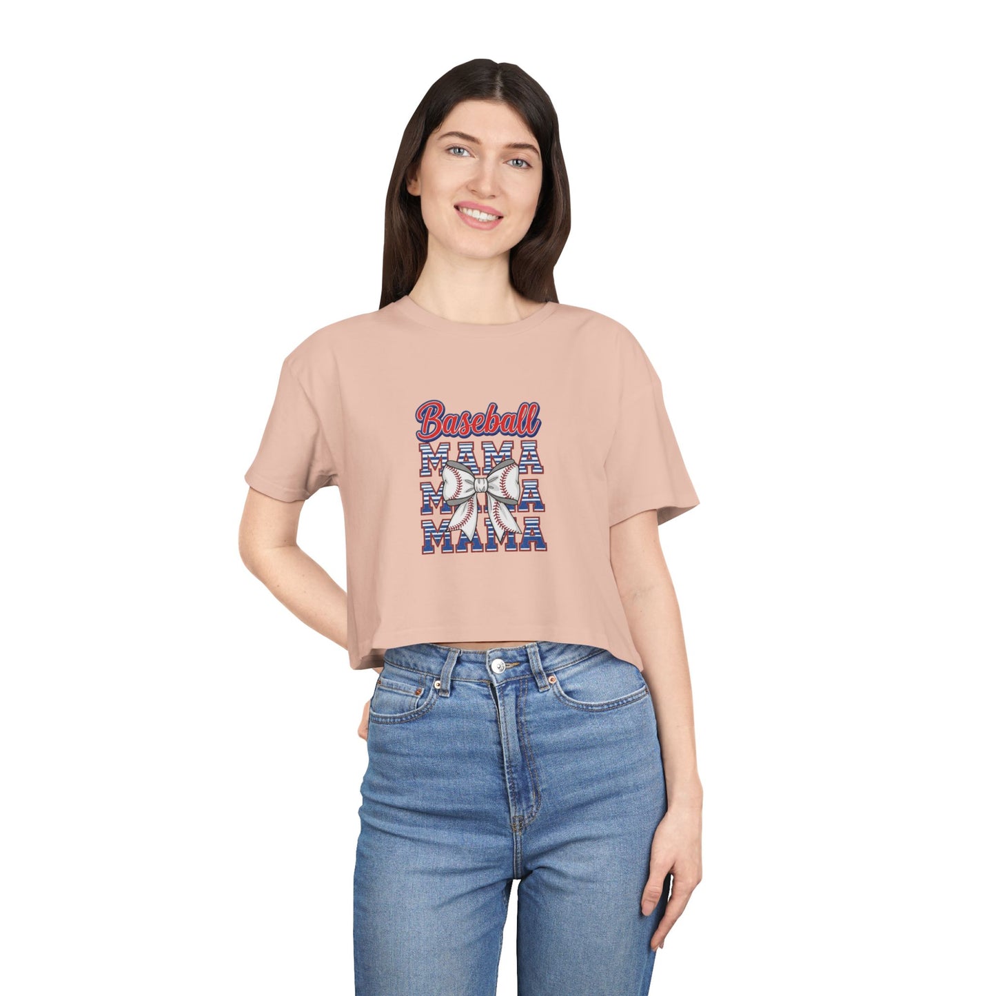 Baseball Graphic Women's Crop Tee - Perfect for Game Day Enthusiasts!