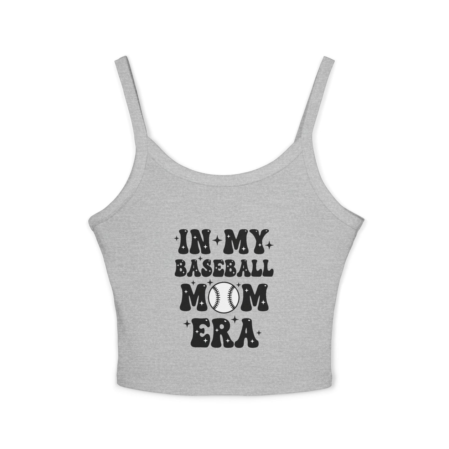 In My Baseball Mom Era Tank Top – Women’s Spaghetti Strap Racer Tank | Soft Cotton-Poly Blend | Trendy Game Day & Summer Apparel