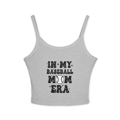In My Baseball Mom Era Tank Top – Women’s Spaghetti Strap Racer Tank | Soft Cotton-Poly Blend | Trendy Game Day & Summer Apparel