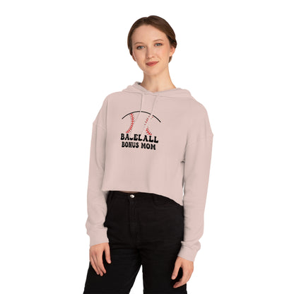 Baseball Bonus Mom Cropped Hooded Sweatshirt - The Sideline Tribe