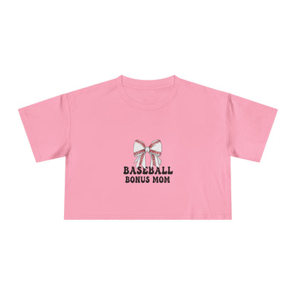 Baseball Bonus Mom Women's Crop Tee - The Sideline Tribe