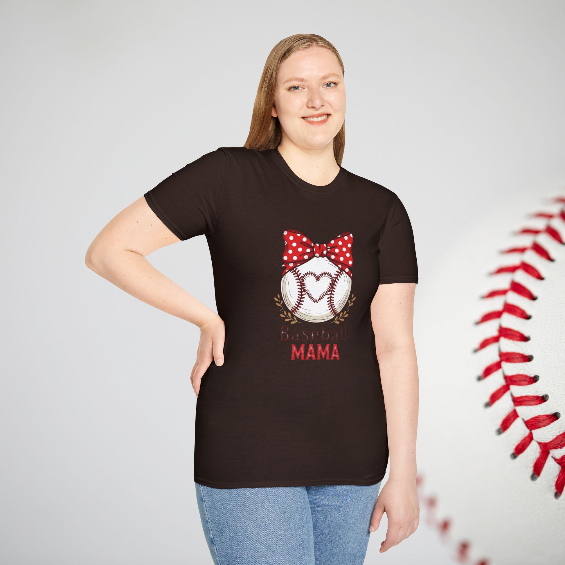 Baseball Mom Softstyle T-Shirt – Premium Game Day Tee for Sports Fans - The Sideline Tribe