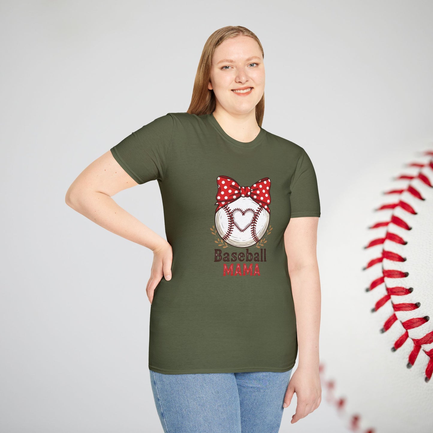 Baseball Mom Softstyle T-Shirt – Premium Game Day Tee for Sports Fans - The Sideline Tribe