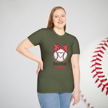Baseball Mom Softstyle T-Shirt – Premium Game Day Tee for Sports Fans - The Sideline Tribe